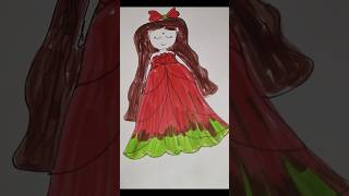 Barbie doll drawing easy shortsfeed [upl. by Noevart]