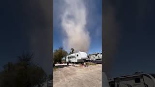 Skydiver Photobombs Dust Devil Video [upl. by Melliw]