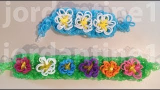 New Spring Flower Bracelet  Advanced Tutorial  Rainbow Loom Crazy Loom Wonder Loom Bandaloom [upl. by Mungovan]