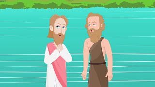 The Baptism of Jesus  Animated Bible Stories  Jesus Baptized by John in Jordan River  4K [upl. by Bottali]