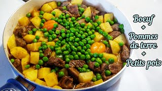 Pommes de terre petits pois et viande de boeuf [upl. by Eadrahc824]