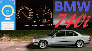 BMW 740i E38 V8 Acceleration 0250 Kmh Topspeed Test Dragy GPS [upl. by Mona]