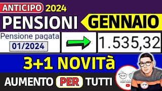 ANTICIPO⚡️ PENSIONI GENNAIO 2024 ➡ VERIFICA NUOVI IMPORTI AUMENTI CEDOLINI ❗️ RIVALUTAZIONE e IRPEF [upl. by Boyt]