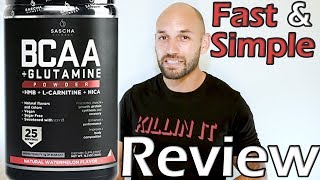 Sascha Fitness BCAA  Glutamine Supplement Review [upl. by Hakaber]