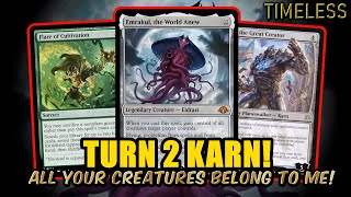 Eldrazi Ramp Casting the Biggest Eldrazi amp Turn 2 Karn Nonsense  Timeless BO3 Ranked  MTG Arena [upl. by Iron]