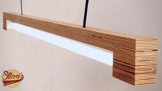 Modern LED Tube Light Fixture made from Plywood [upl. by Adorne353]