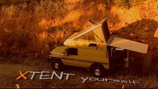 XTENT yourself  4x4CAMP Mercedes G expedition camper in a spaceART adventure with XTENT poptop [upl. by Alliuqaj]