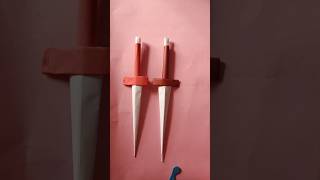 how to make a paper knife  origami knife  origami knife easy paper dagger easy [upl. by Paris]