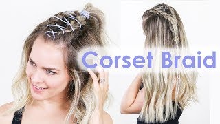 How to Corset Braid for Long amp Short Hair  KayleyMelissa [upl. by Bollinger894]