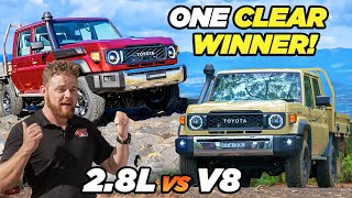 V8 vs 4 Cylinder LandCruiser Dyno Tuning shootout New 79 Series compared towing amp offroad [upl. by Chaddy]