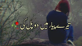 Tere Pyar Me Do Pal Ki  Sad 2 Line Shero Shayari Status  Urdu Poetry [upl. by Fabriane]