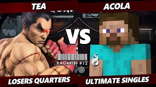 Kagaribi 12 TOP 8  Acola Steve Vs Tea Kazuya Smash Ultimate  SSBU [upl. by Alfonso499]