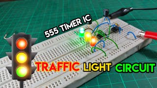 Traffic Light Circuit Using  555 Timer IC  Led Projects [upl. by Ecirbaf]