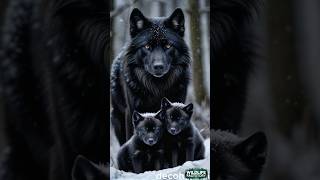 Black Snow Wolf Mother Protects Her Newborn Pups In Intense Snowfall  Heartwarming Footage Wolf [upl. by Sibylle]