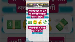 1000 sip se Crorepati Kaise bane  Power of Long term investing शॉर्ट्स finance stockmarket [upl. by Dihgirb]