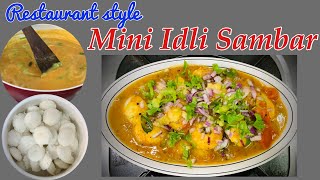 Restaurant style Mini Idli Sambar by Revathy Shanmugam [upl. by Adehsor]