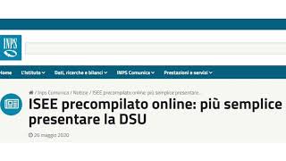 ISEE PRECOMPILATO ONLINE PIÛ SEMPLICE PRESENTARE LA DSU  DICHIARAZIONE SOSTITUTIVA UNICA [upl. by Rozanna]