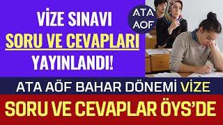 Ata Aöf Bahar Dönemi Ara Sınavı Soruları ve Cevapları Yayınlandı Sonuçlar Ne Zaman Açıklanır [upl. by Niliram]