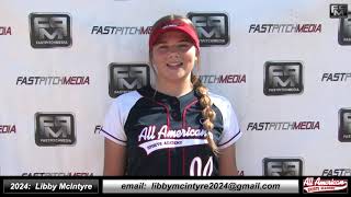 2024 Libby McIntyre Catcher and Shortstop Softball Skills Video  AASA Ayala [upl. by Atinnek]