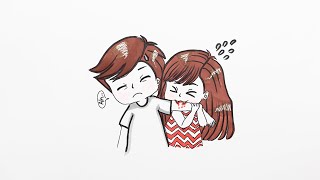 Cute Couple Drawing Funny Moment  Easy Chibi Art Tutorial IsmatAraArtGallery [upl. by Orabel]