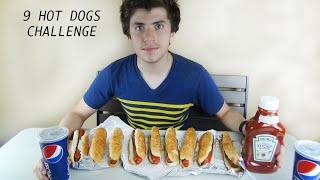 The 9 JUMBO Hot Dogs Challenge  6500 Calories [upl. by Browne]