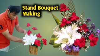 DIY I How to Make a Bouquet of Roses  Making a Standy Flower Bouquet [upl. by Orsini902]