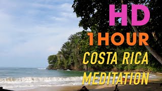 Punta Uva Beach in Costa Rica 1 HOUR Relaxation Video HD waves amp nature by Puerto Viejo amp Cahuita [upl. by Eimas251]