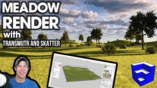 Making a Meadow in SketchUp with TRANSMUTR SKATTER and ENSCAPE GRASS [upl. by Nahgam136]