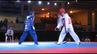 IRI  KOR Intenso combate de Taekwondo [upl. by Martainn]