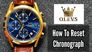 How To Setting AlignmentReset Chronograph Hands OLEVS Watch [upl. by Enneles]