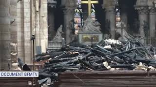 First look inside Notre Dame cathedral after devastating fire  ABC News [upl. by Nilac]