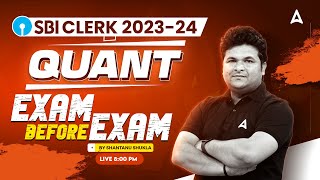 SBI Clerk 2024  SBI Clerk Prelims Exam Before Exam  SBI Clerk Maths by Shantanu Shukla [upl. by Samaria]