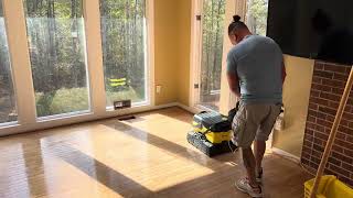 Wax removal satin finish Newnan Ga shanesaveshardwoodfloors [upl. by Newton]