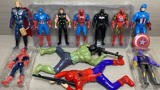 AVENGERS TOYS 124 Action FiguresUnboxingCheap PriceSpidermanIronmanHulkThorToys [upl. by Ayvid]