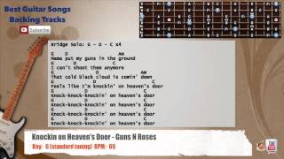 🎸 Knocking on Heavens Door  Guns NRoses Guitar Backing Track with vocal chords and lyrics [upl. by Eldnik]