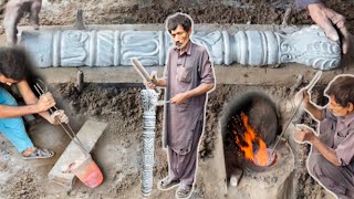 Crafting an Aluminum Newel Post  Sand Casting Process by a Skilled 60YearOld Artisan [upl. by Einttirb247]