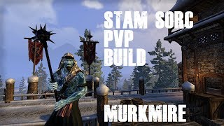 ESO  MEDIUM ARMOUR STAM SORC PVP BUILD [upl. by Einafit]