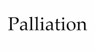 How to Pronounce Palliation [upl. by Anilah]