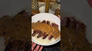 Steak with Peppercorn Sauce  The perfect sauce for your steak 🥩 cooking eatsbytweet [upl. by Llevrac]