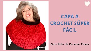 Capa tejida a crochet Tutorial paso a paso fácil y rápido Subtitulos idiomas [upl. by Legnaesoj]