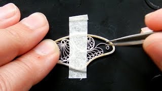 Handmade Russian filigree pendant in process [upl. by Einon550]