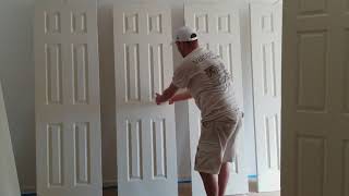 How To Professionally Spray Paint Doors with an Airless Sprayer Artisons Painting and Remodeling [upl. by Bree]