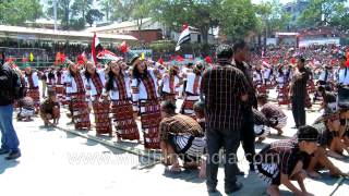 Mizo youth in their traditional costume Puanchei and Kawrchei [upl. by Anelleh]