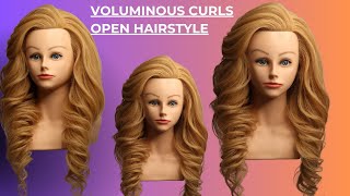 Voluminous curls open hairstyle easy step by step short tutorial [upl. by Negah]