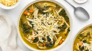 Easy Chicken Pesto Soup Recipe [upl. by Amaso142]