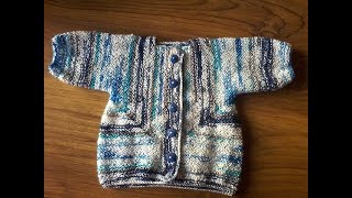 tricoter un gilet bébé  surprise jacket  veste bébé 6 mois [upl. by Ailito179]