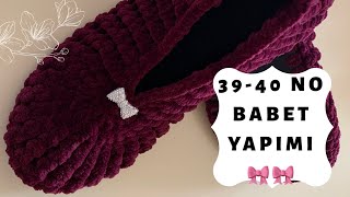 3940 numara kadife ipten babet patik yapımı🦋🌸🎀 [upl. by Arevle944]