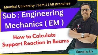 Support Reaction of Beams  Engineering Mechanics  SEM 1  Toshib Tutorials [upl. by Krissy]