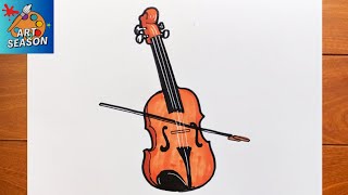 How to Draw a Violin Step by Step [upl. by Sarnoff671]