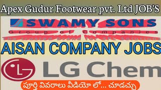 GUDUR APEX COMPANY JOBS  LG CHEMICALS JOBS IN SRICITY  MALES FEMALES JOBS  ITI  BALACHANDRAGIRI [upl. by Arundell]